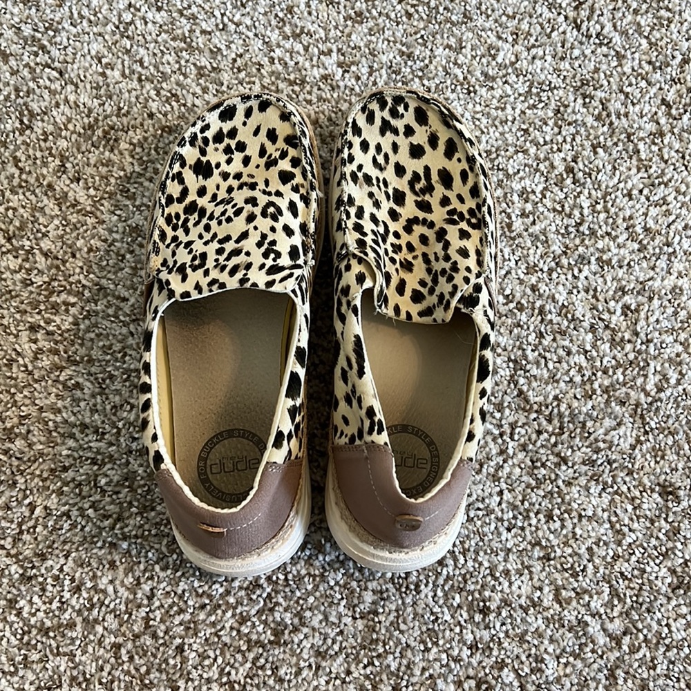 Leopard Print Buckle Exclusive Hey Dude shoes